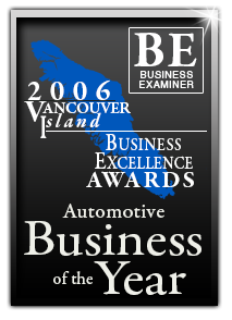 2006 Vancouver Island Automotive Business of the Year badge